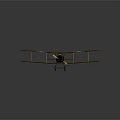 Vintage Military Biplane Model With Olive Green Color Roundel Markings On Wings And Propeller Design