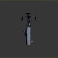 Black Road Bicycle With Curved Handlebars And White Stand On Dark Background