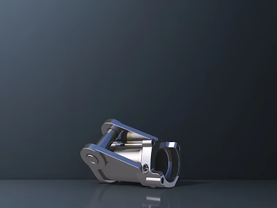 Silver Blue Metal Mechanical Part With Shiny Surface And Precision Structure On Dark Background 3d model