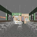 Elegant Modern Restaurant Interior Featuring Metal Dining Chairs Pendant Lights And Stylish Decorative Walls