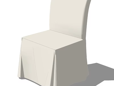 White Dining Chair with Simple Modern Design and Elegant Fabric Slipcover for Comfortable Seating 3d model