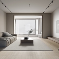 Modern Living Room Minimalist Living Room 3d model