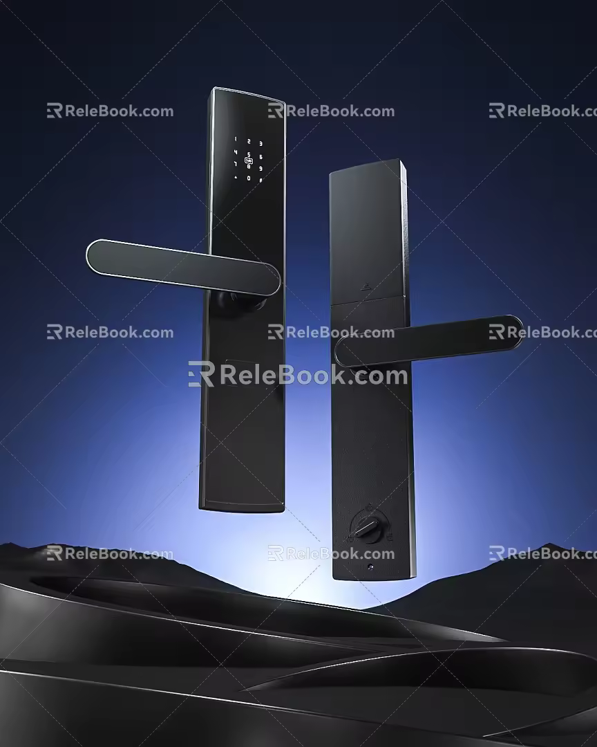 Smart door lock Smart lock Fingerprint lock Electronic lock Password lock Induction lock Anti-theft door lock 3d model