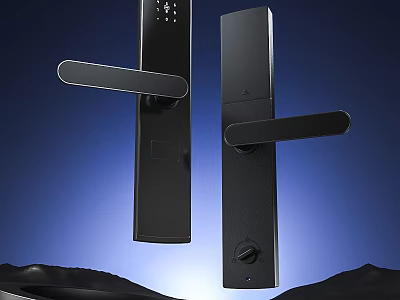 Sleek Modern Smart Lock With Black Finish Electronic Keypad And Ergonomic Handle 3d model