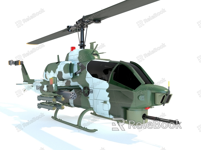 Style Helicopter Aircraft Fighter Military Equipment model