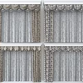 Modern Silver Curtains With Pleated Design Decorative Valance And Sheer Layers