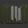 Green Military Style Storage Box With Metal Latches Blue Stripe And Label