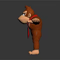3D Model of Red Gorilla With Red DK Tie And Outstretched Arms