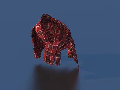Red Plaid Shirt With Classic Design And Comfortable Fabric For Casual Wear 3d model