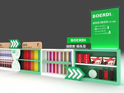 Other BOERDI Display Shelf With Colorful Items Arrow Signs And Multi-layer Compartments 3d model