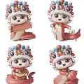 Modern Year of the Snake Ornaments Snake Ornaments Year of the Snake 3d model