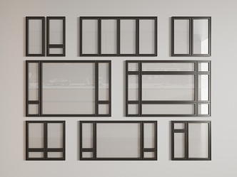 Modern windows 3d model