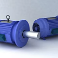 Industrial Equipment Blue Electric Motors With Fan And Shaft For Industrial Use
