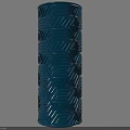 Blue Column With Intricate Geometric Patterns And 3D Textured Surface Design
