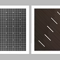 Modern Ceiling Design With Grid Pattern Dots And Striped Rectangular Elements