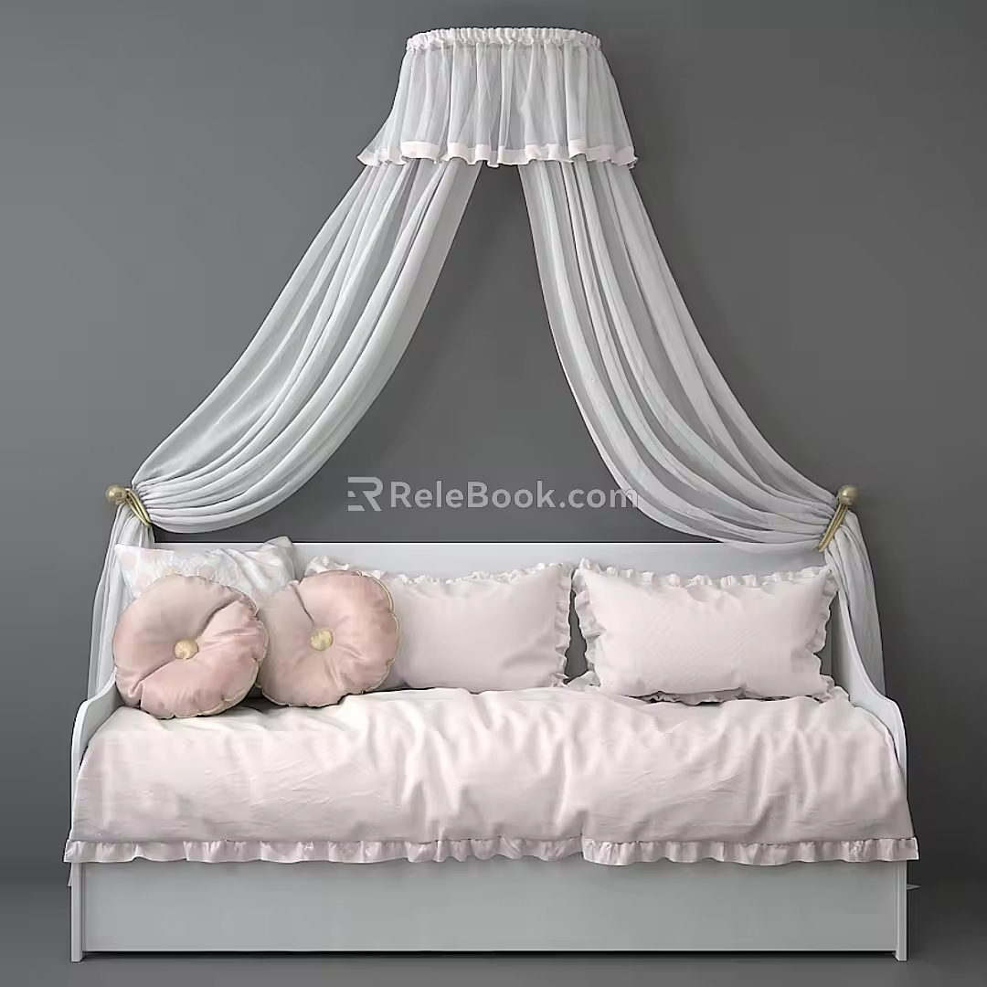 Fabric Princess Bed 3d model