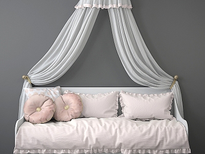 Fabric Princess Bed 3d model