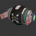 Futuristic Tech Sphere Device With Silver Accents Mechanical Arms Digital Display Control Panel 3d model