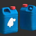Durable Blue Plastic Jugs with Red Caps for Daily Household Use