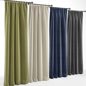 Modern Curtain Cornice Window 3d model