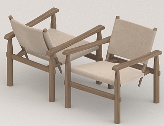 Wooden Backrest Chair 3d model