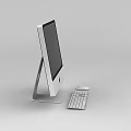 Tech Exhibition Hall Modern iMac Computer Display With Monitor Keyboard And Mouse Setup
