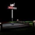 Winner Themed Photo Spot With Stage Trophy Decorations And Green Lights