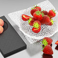 Modern Strawberry Fruit Strawberry Pomegranate Combo 3d model