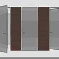 Elegant Modern Sliding Interior Doors Design With Glass Panels And Wooden Frames