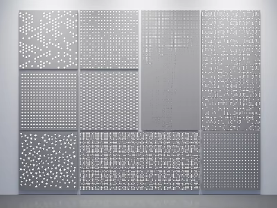 Modern Decorative Wall Panels With Various Textured Patterns For Interior Design 3d model