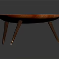 Stylish Triangular Wooden Coffee Table With Natural Grain Texture And Three Legs