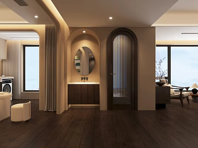 Elegant Modern Clubhouse Interior With Lounge Area Marble Floors And Chandelier 3d model