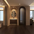 Elegant Modern Clubhouse Interior With Lounge Area Marble Floors And Chandelier