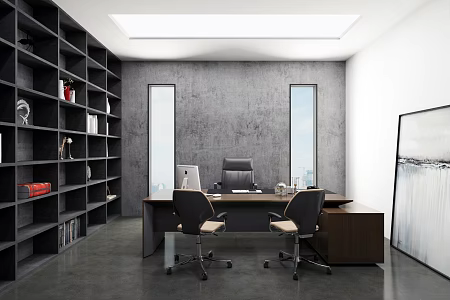 Industrial LOFT Office Manager Office 3d model