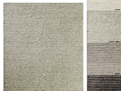 Woven Square Rug With Neutral Tones For Modern Living Room Decor 3d model