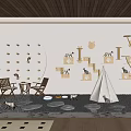 Modern Mall Store Interior With Open Layout Display Shelves Seating And Decorative Elements 3d model