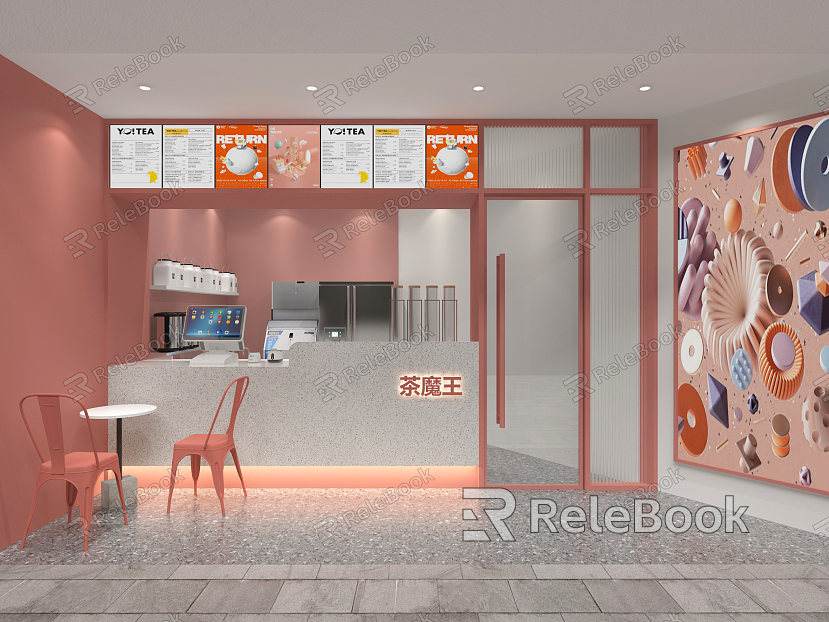 Modern Milk Tea Shop model