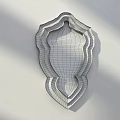 Elegant Golden Ornate Mirror With Unique Frame Design Hanging On Wall