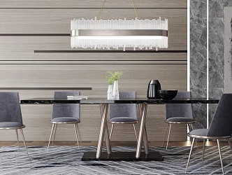 Modern Dining Table and Chair Combination Table and Chair Combination 3d model