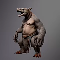 Game Movie Character With Muscular Build Tattooed Bare Torso Bear Like Face And Clawed Feet