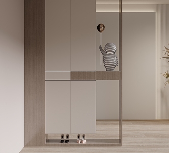 Entrance partition shoe cabinet 3d model