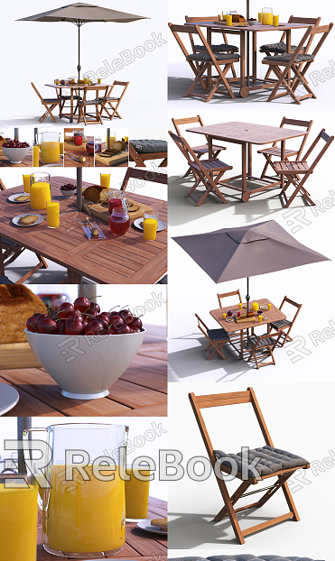 Modern Outdoor Table and Chair Outdoor Leisure Chair Sunshade model