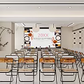 Modern Beauty Hair Salon Interior With Comfortable Chairs Artistic Wall And Soft Lighting