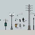 Retro lamp street lamp 3d model