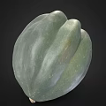 Fresh Green Pumpkin with Distinct Ribbed Texture as Healthy Organic Food Ingredient