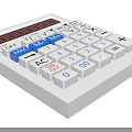 Office Appliances Desktop Calculator with Digital Display Color Function Keys AC CE ON Buttons and Basic Math Functions 3d model