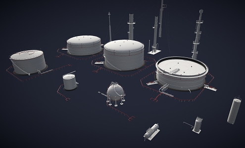 Industrial Equipment Industrial Storage Tank Industrial Oil Storage Tank Storage Tank 3d model