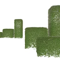 Well Trimmed Garden Shrubs With Different Shapes And Dense Green Leaves