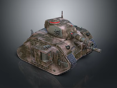 Weathered Military Tank Featuring Turret Cannon Armored Tracks And Texture Details 3d model