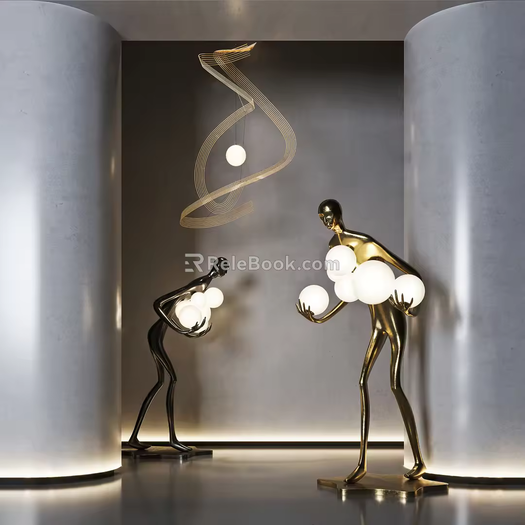 Modern special-shaped floor lamp creative floor lamp 3d model